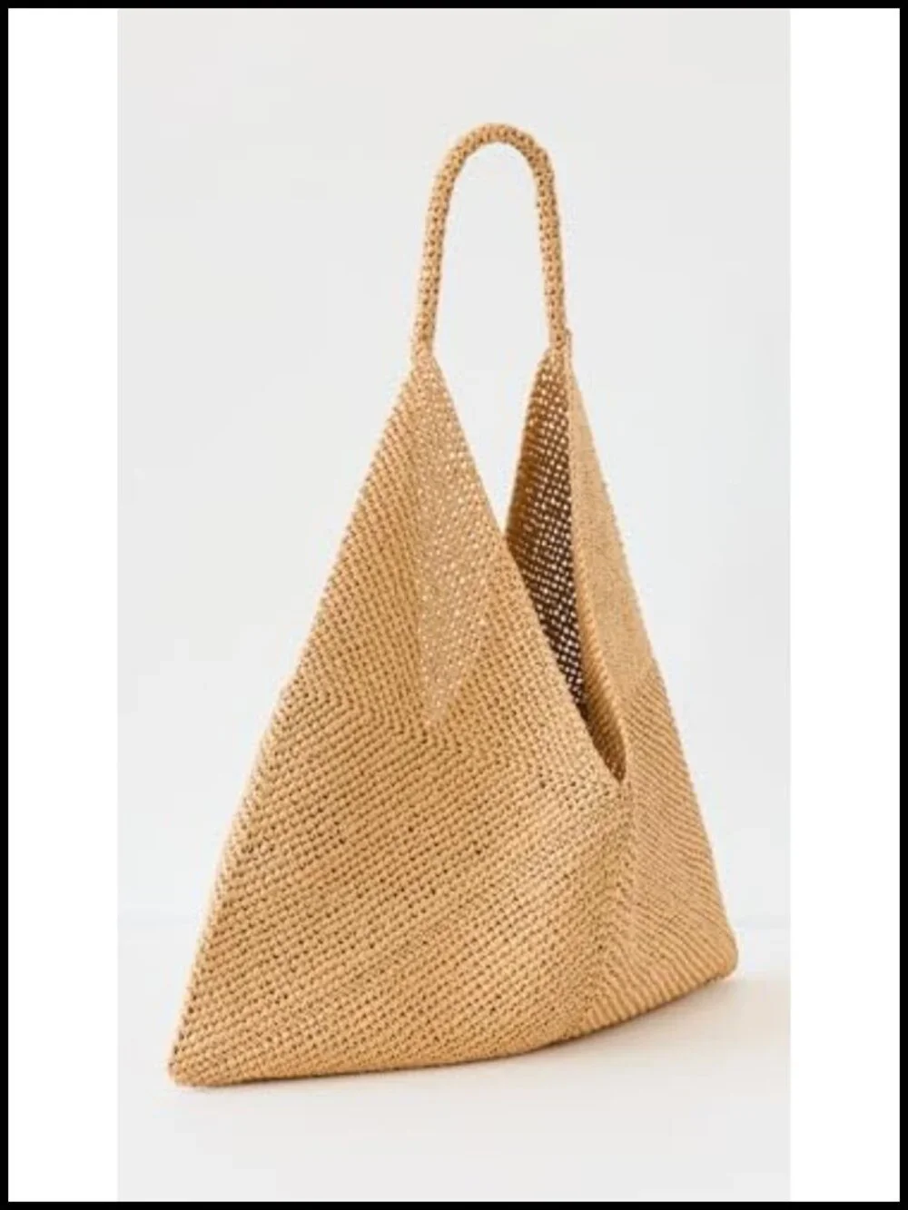 Woven Tubular Handle Hobo Bag - Solid Shoulder Bag